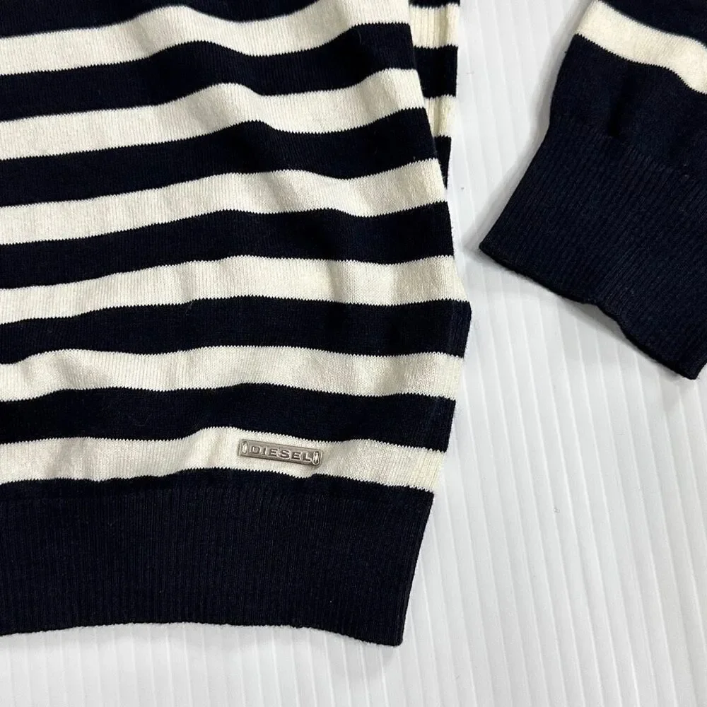 Diesel K-Calib Striped Crewneck Sweater Navy Red White Nautical Preppy Unisex XL
